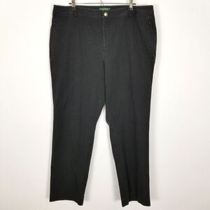 Lauren Ralph Lauren Women Plus Chino Pants Size 18W Black ankle‎ Casual Office